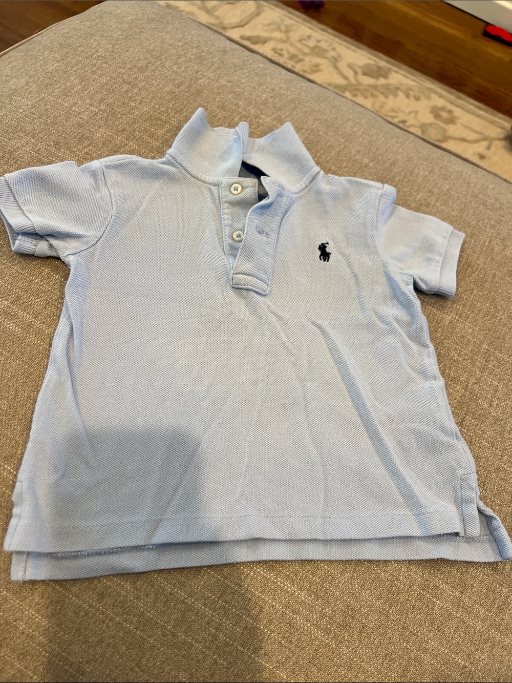 Ralph Lauren Boys Pale Blue Polo with Navy Pony